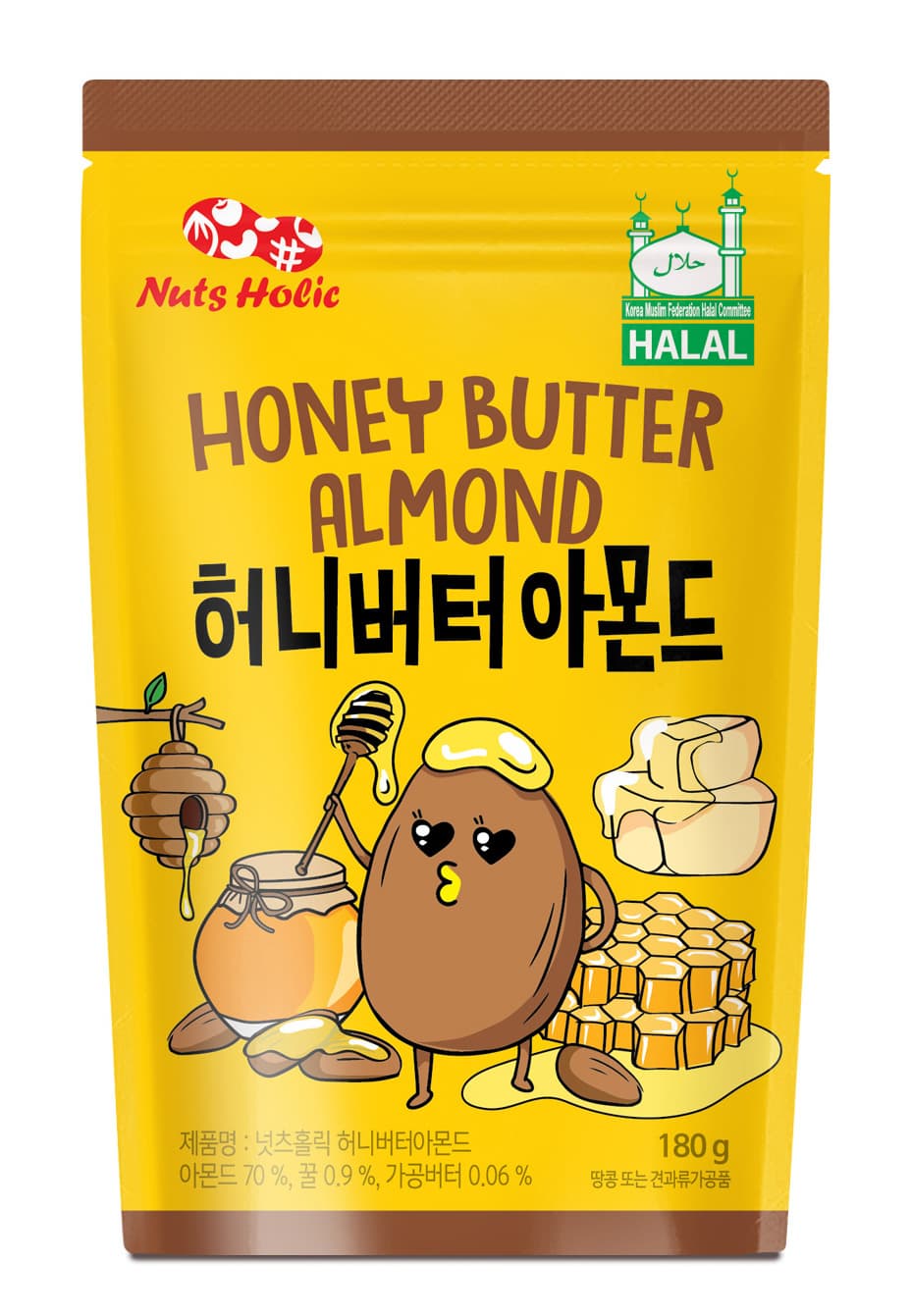 _Nuts Holic_Honey butter Strawberry Hot spicy Almond 180g
